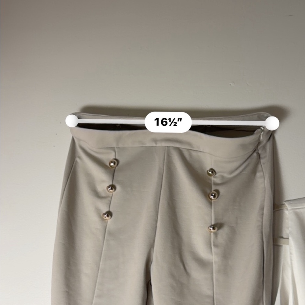 Chic Cream High-Waisted Skinny Pants - Picture 9 of 14